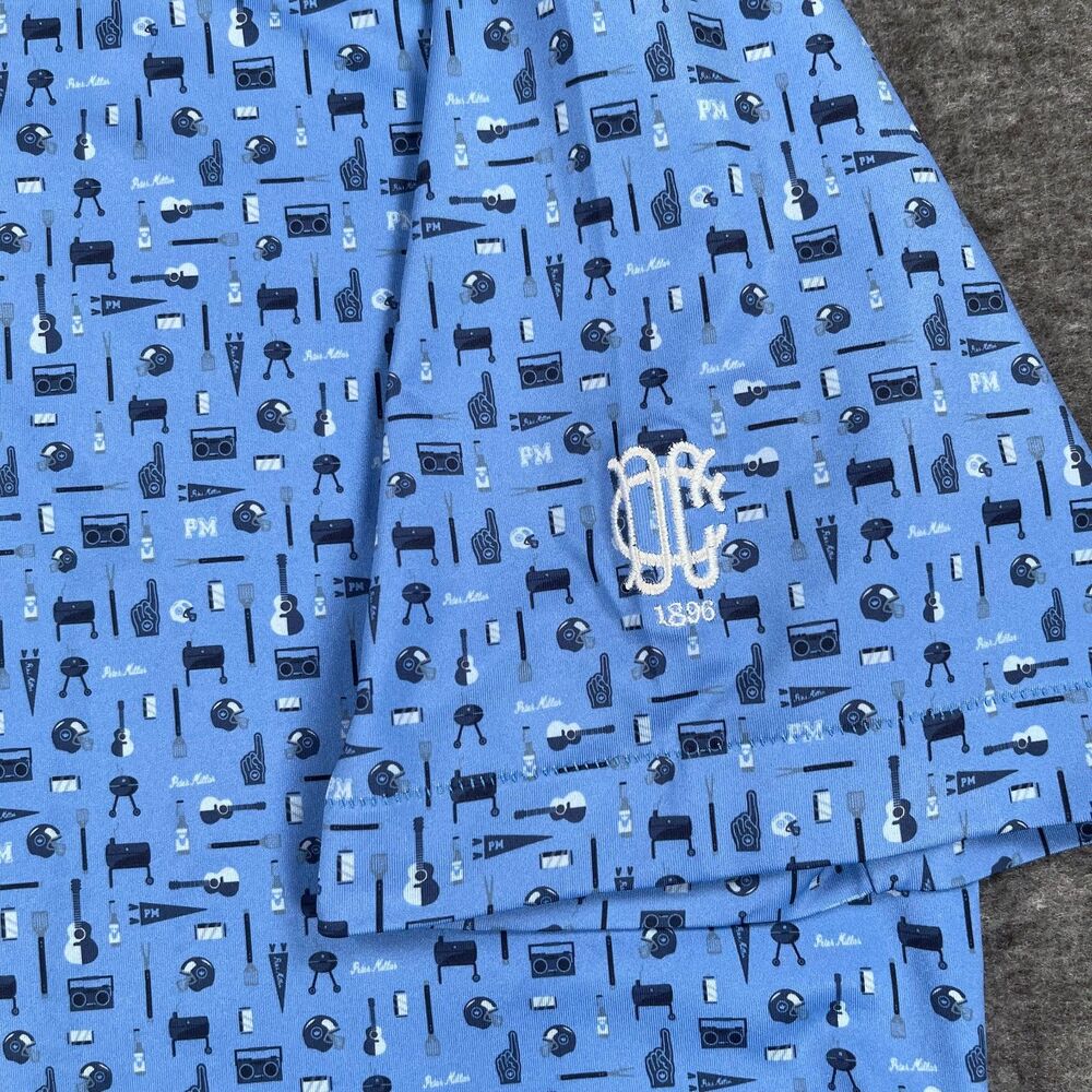 Peter Millar Landmark Tailgate Polo Large Blue Dallas Country Club Golf Shirt - Picture 6 of 12